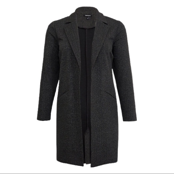 torrid Jackets & Blazers - Torrid Boyfriend Knit Trench Blazer 3X Grey